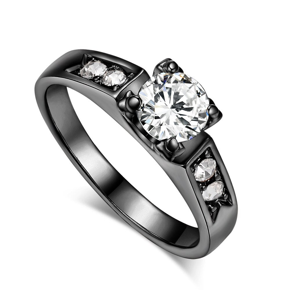 Zircon Cubic Zirconia 4 Claw Wedding Finger Ring