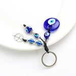 Evil Eye Fashion Alloy Clover Shape Charm Keychain