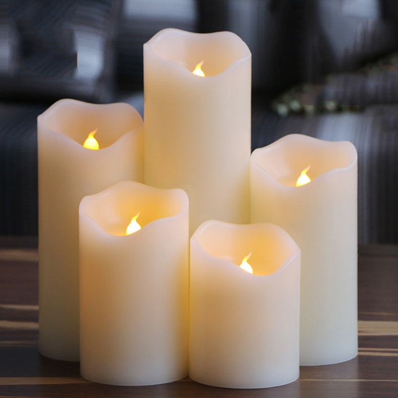 flameless uneven edge electrical paraffin wax led candle