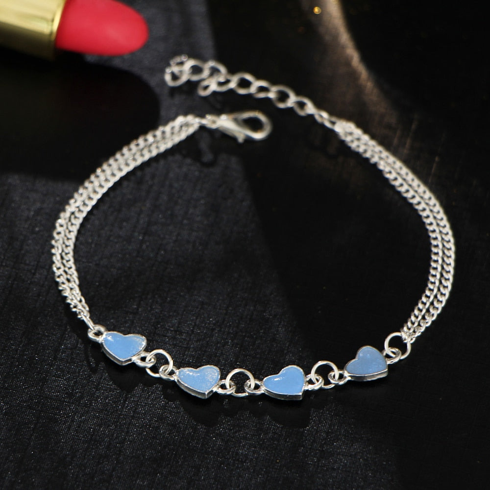 Heart Pendant Anklets