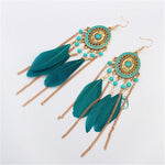 Feather Style Ethnic Boho Big Dangle Earring