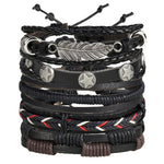 Leaf Feather Multilayer Leather Bracelet