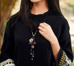 Long pendants wooden necklace