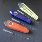 Natural Quartz Crystal Labradorite Stone Smoking Pipe