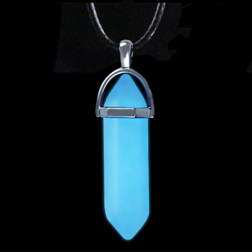 Luminous Stone Fluorescent Hexagonal Column Necklace