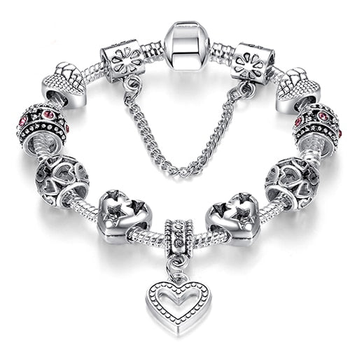 Luxury Brand Women Bracelet Silver Color Crystal Charm Bracelet for Women