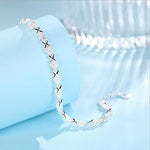 925 Sterling Silver Bracelets For Women Zircon Geometric Bracelet