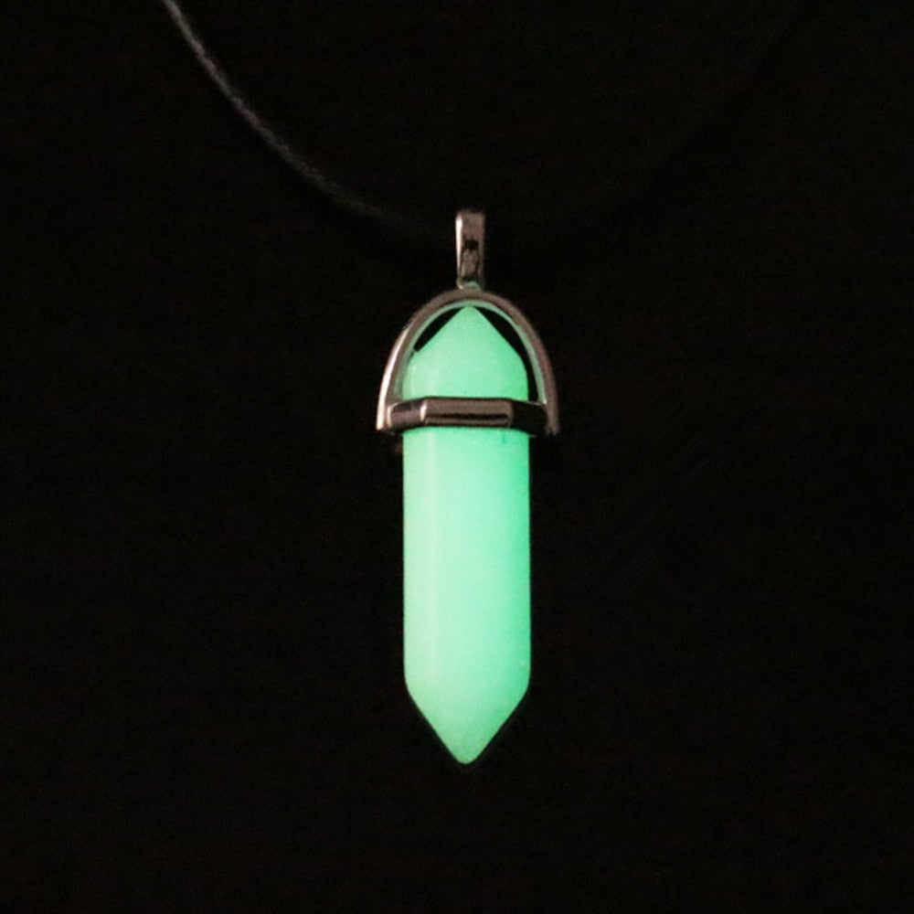 Luminous Stone Fluorescent Hexagonal Column Necklace