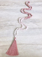 Rose Quartz Necklace 108 Mala Beads Necklace