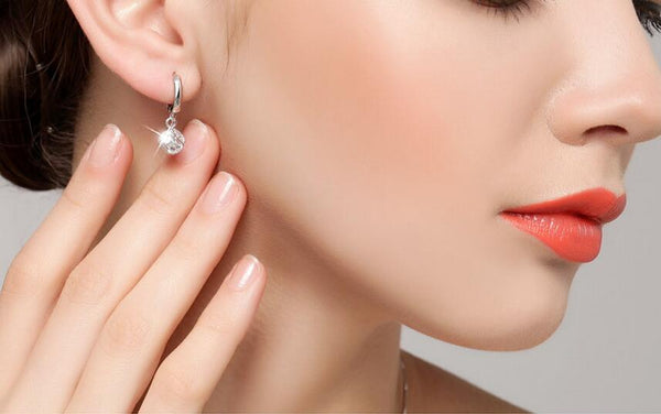925 Sterling-silver-jewelry Crystal Ball AAA CZ Stud Earrings
