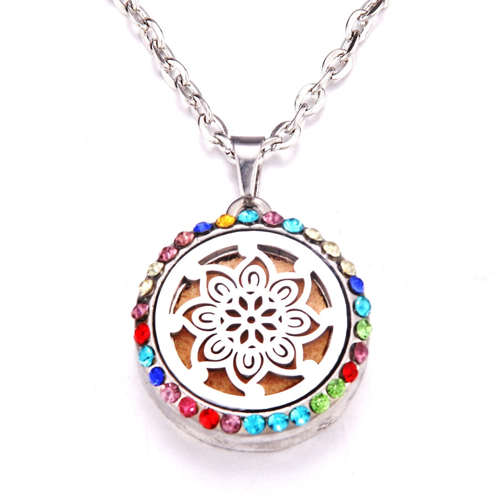 Colored zircon Tree of Life necklace