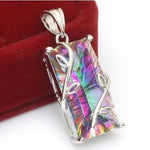 Rainbow Stone Tree Of Life Pendant Necklace