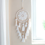 1Pcs Handmade Wind Chimes Dream Catcher Indian Style Woven Wall Hanging Decoration White Dreamcatcher Wedding Party Decor