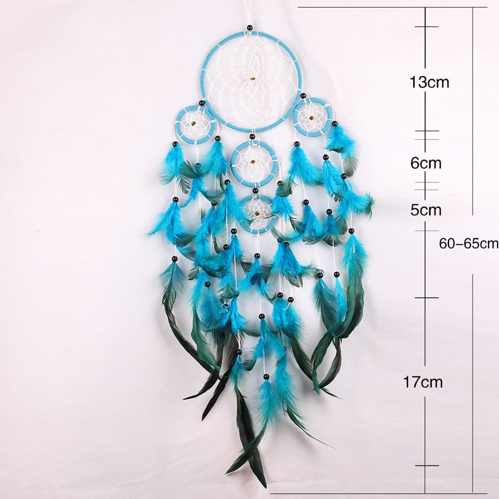 Handmade Indian Dream Catcher Hanging with Rattan Bead Feathers Wall Car  Decoration Ornament Dreamcatcher