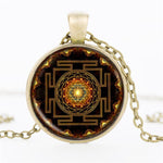 Chakra Spiritual Buddhist Sri Lanka Yantra Pendant Necklace