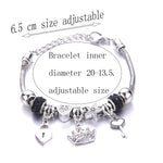 Antique Original Crown key lock Shape 6 colors Charm Bracelets