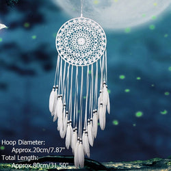 Handmade Dream Catchers Hanging White Lace Flower Pendant