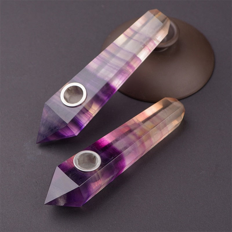 1pcs Natural Stone Quartz Crystal Labradorite Stone Smoking Pipe