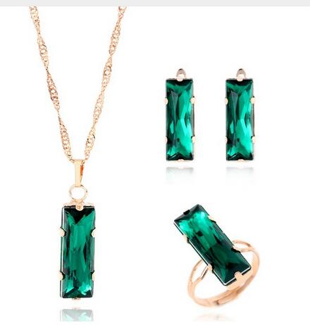 bridal gold color necklace earrings Ring