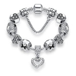 Luxury Brand Women Bracelet Silver Color Crystal Charm Bracelet for Women
