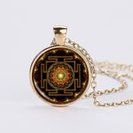 Chakra Spiritual Buddhist Sri Lanka Yantra Pendant Necklace
