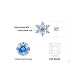 Snowflake Natural Swiss Blue Topaz Pendant Necklace
