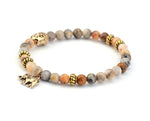 Natural Stone Buddha and Elephant Bead Tibetan Bracelets