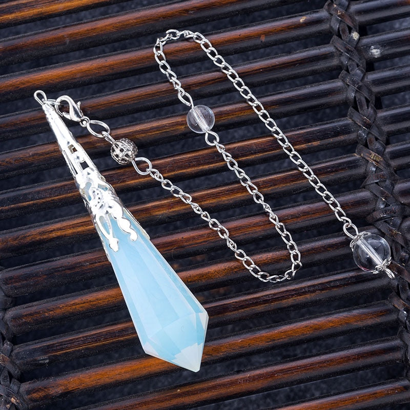 quartz Opalite opal pendulos sacred geometry healing crystals pendant