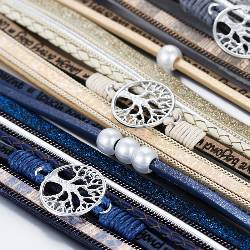 Tree Of Life Women Leather Bracelet