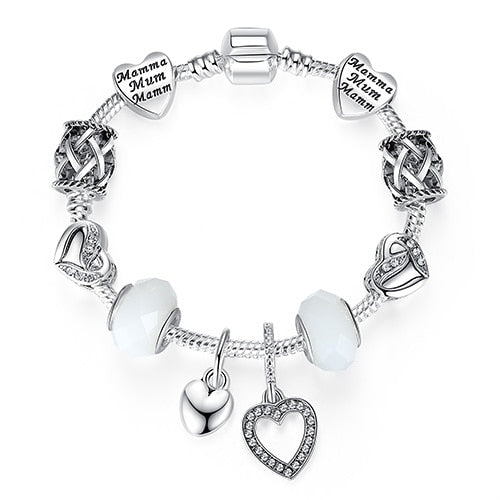 Luxury Brand Women Bracelet Silver Color Crystal Charm Bracelet for Women
