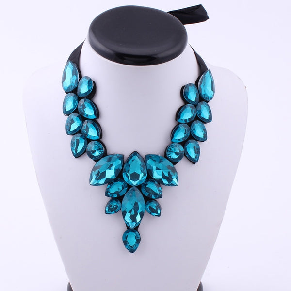 Water Drop Big Gem Bib Necklaces