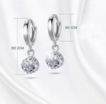 925 Sterling-silver-jewelry Crystal Ball AAA CZ Stud Earrings