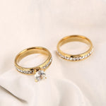 Gold Stainless Steel Engagement Ring