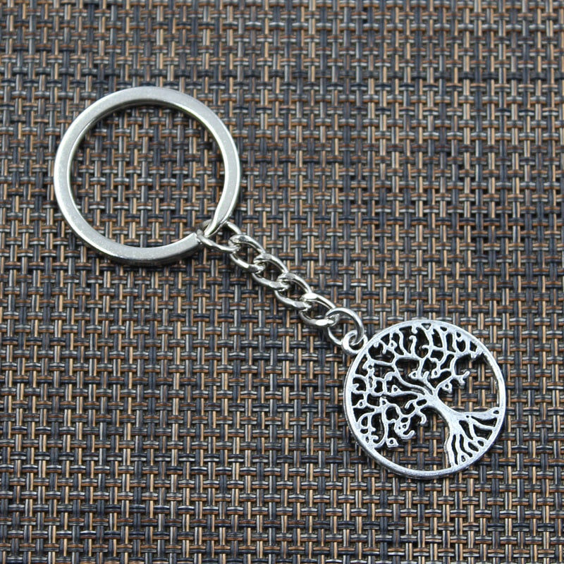 Life Tree Pendants DIY Men Car Keychain