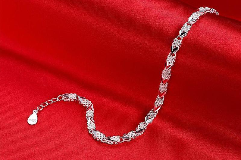 925 Sterling Silver Bracelets For Women Zircon Geometric Bracelet