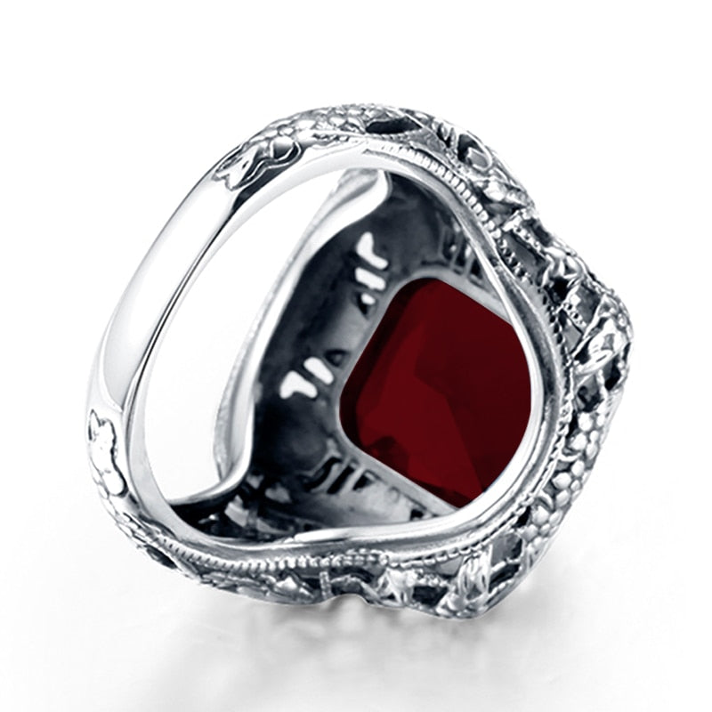 Unique Handmade 925 Sterling Silver Ring Ruby Stones For Men