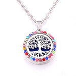 Colored zircon Tree of Life necklace