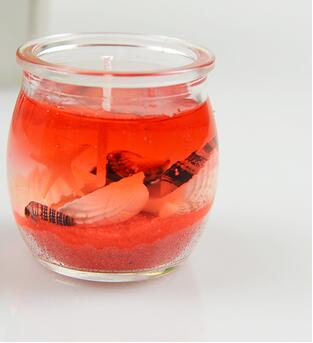Marine jelly candle with glass jar