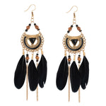 Feather Style Ethnic Boho Big Dangle Earring