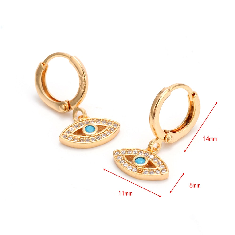 Lucky Eye Micro Pave Drop Earrings