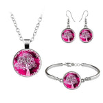 Dome Necklace Bracelet Earrings For Women