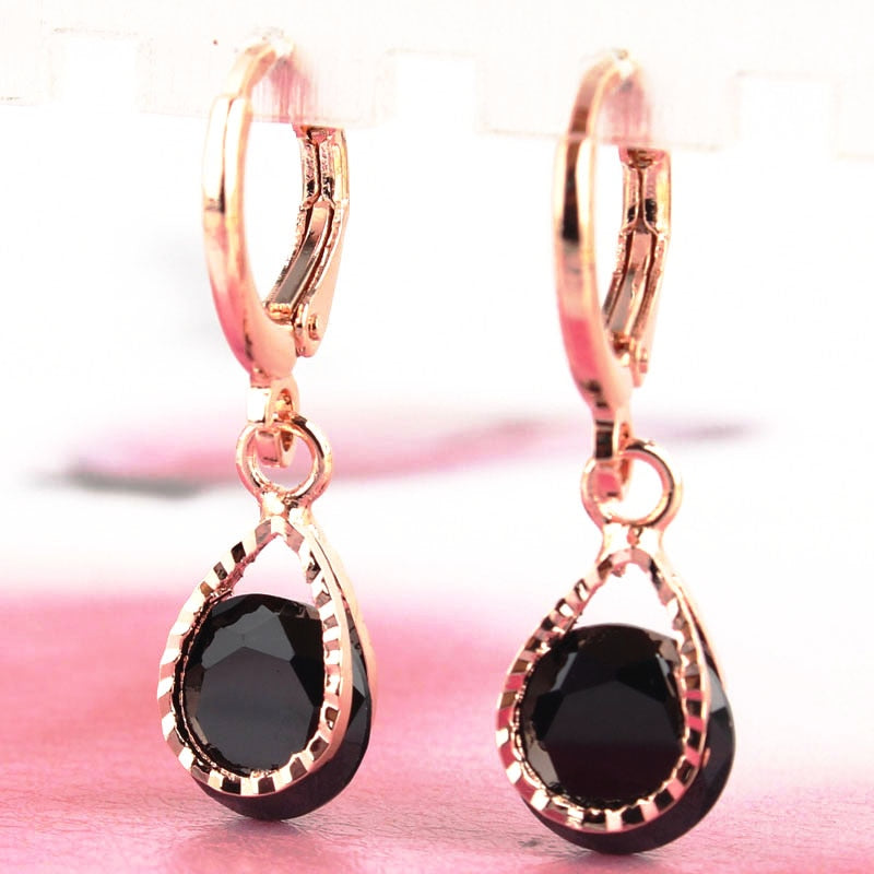 Drop CZ Crystal Earrings