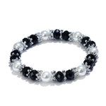 Shiny Colorful Bangle Rhinestone Faux Pearl Charm Bracelets for Women