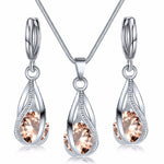 Fashion Crystal Jewelry Set Zircon Necklace Earrings Set