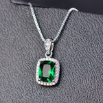 Gemstone Birthstone White Gold Pendant Necklace