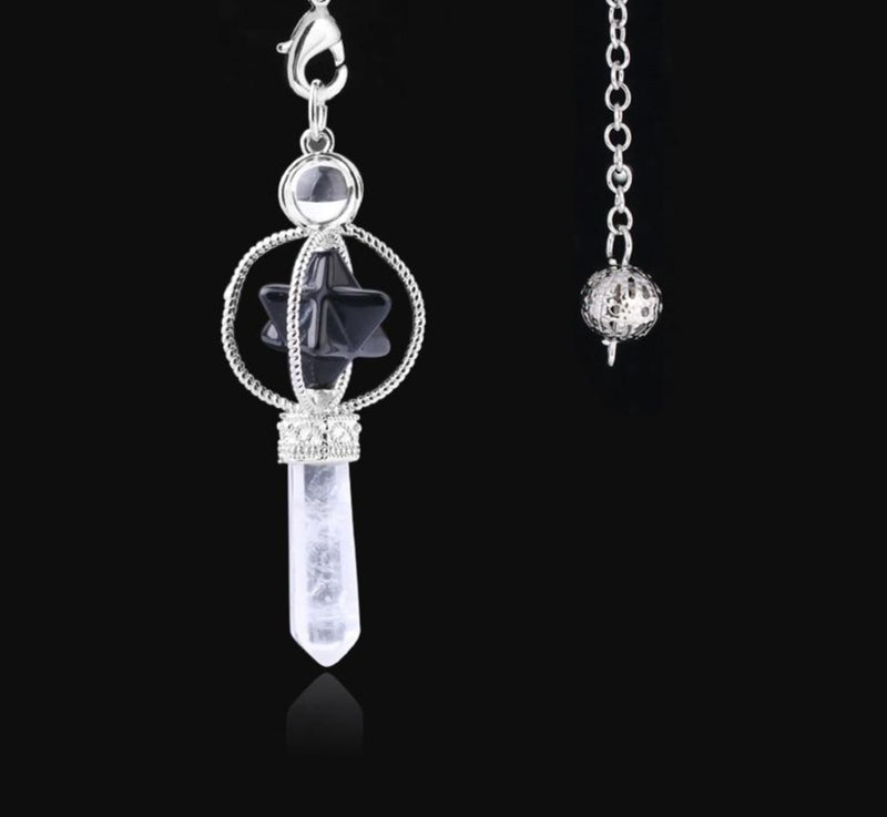 Dowsing Pendulum Quartz Natural Stone Crystal Pink Reiki Healing Pendula Pendant