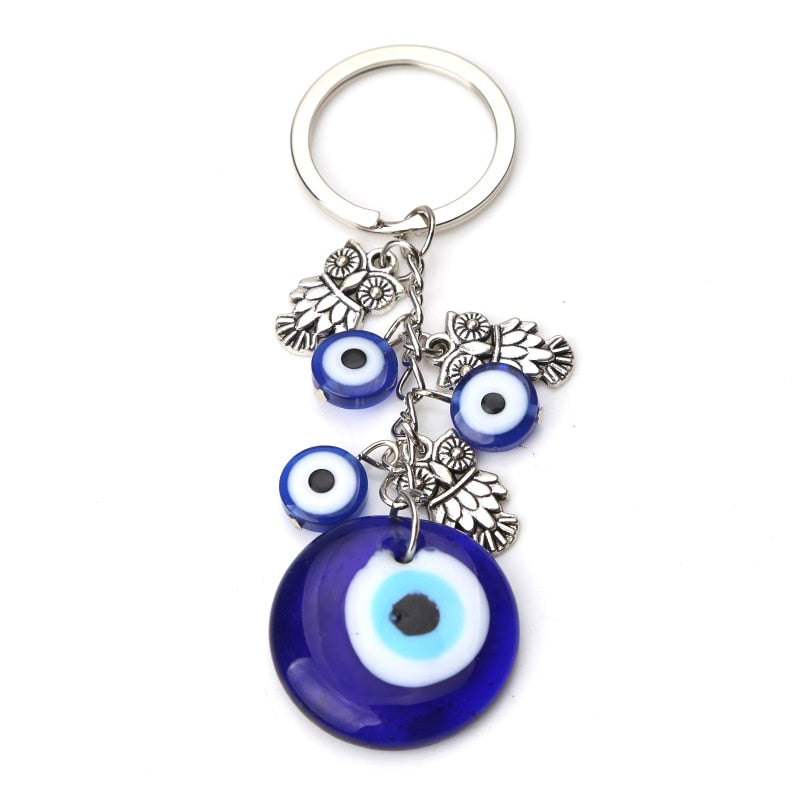 Turkey evil eye elephant hamsa hand  tree life glass beads keychain