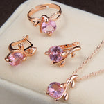 bridal gold color necklace earrings Ring