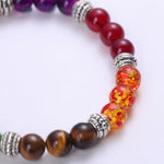 Chakra Mixed Stone Healing Pray Mala Beads Jewelry Balancing Bracelet