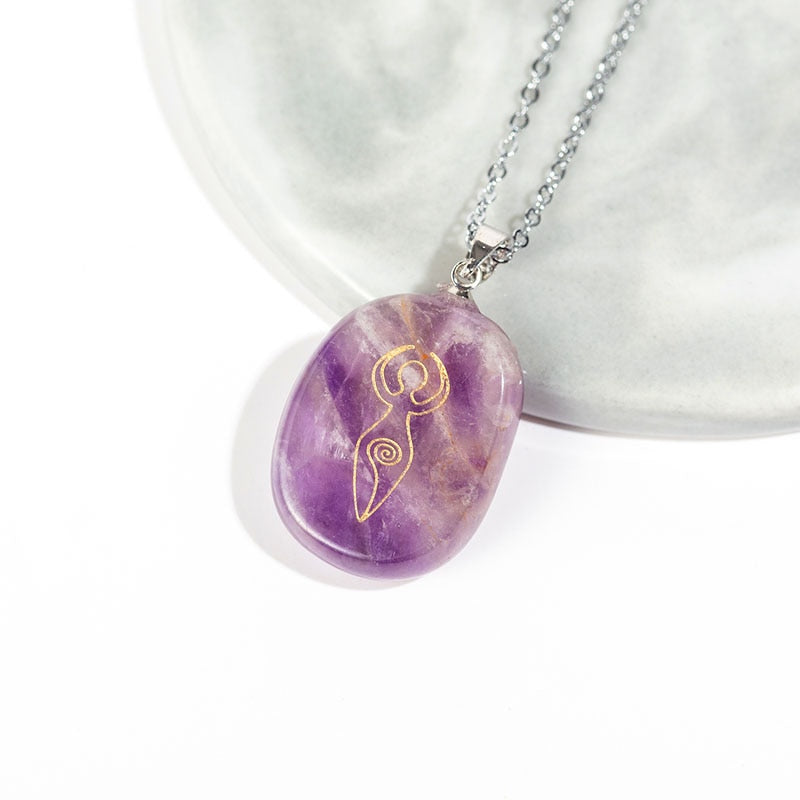 Meditation Quartz Crystal Pendant Necklace